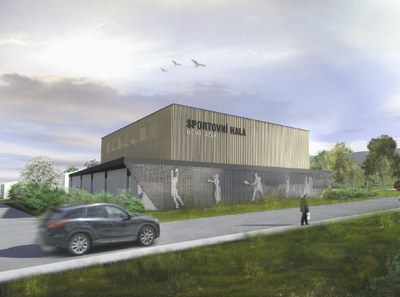 Vizualizace vzhledu nové sportovní haly.