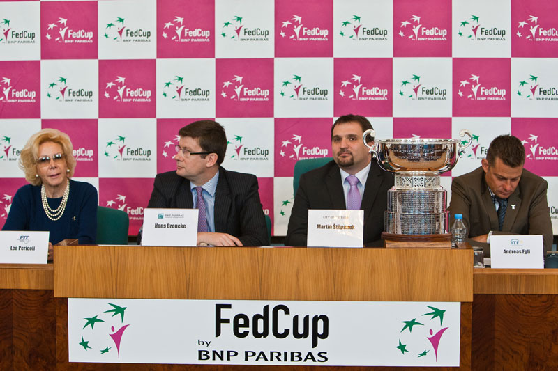 FOTO: Před losováním semifinále Fed Cupu v ostravské radnici