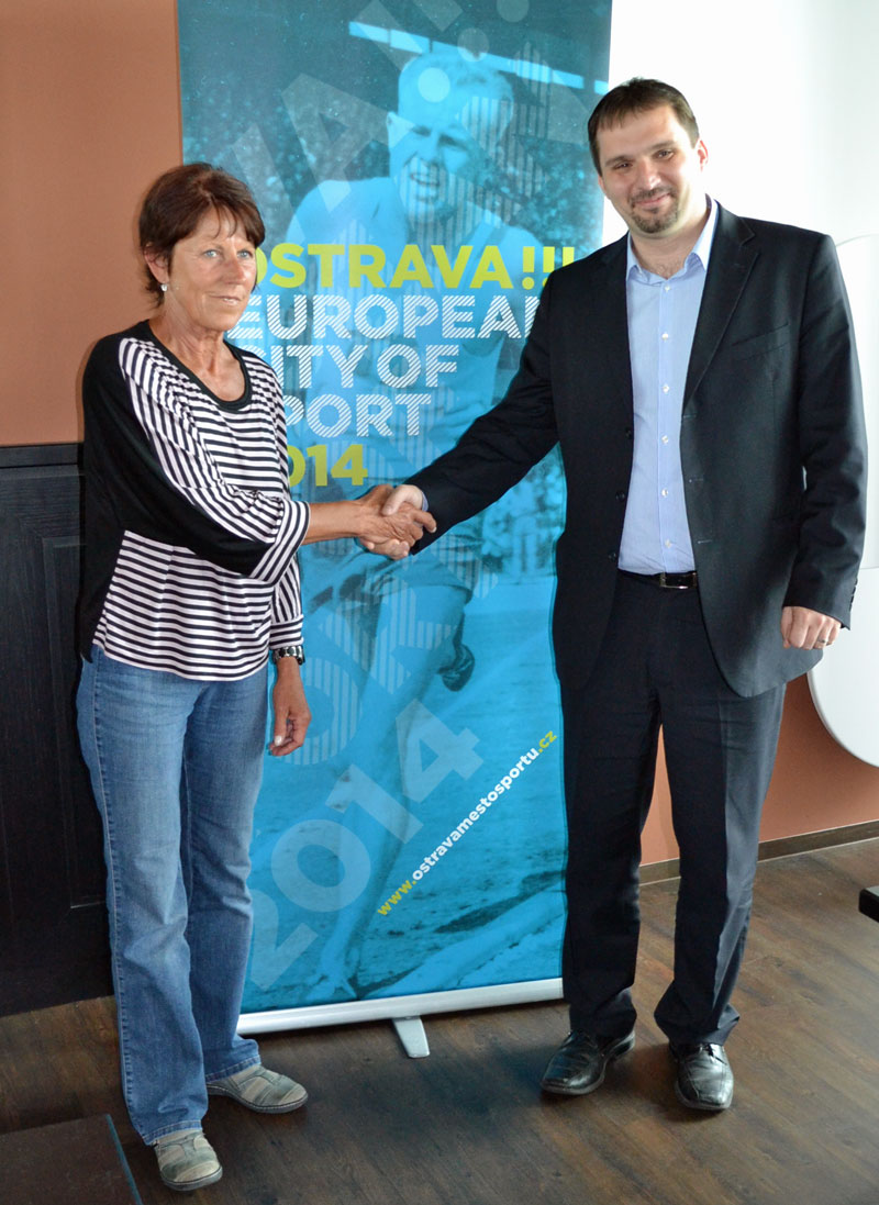 Jarmila Kratochvílová s Martinem Štěpánkem