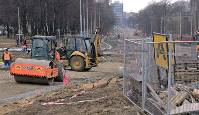 Stavební práce při propojení ulice Plzeňské a Pavlovovy. Foto: J. Urban