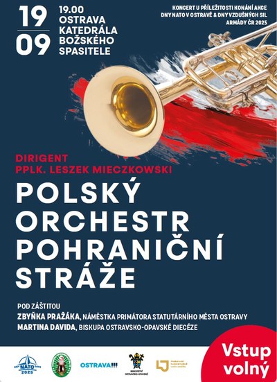 Grafický plakát ke koncertu polského Orchestru pohraniční stráže