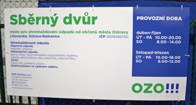 Sberný dvůr OZO v Radvanicích má otevřeno pět dní v týdnu. Foto: J. Urban
