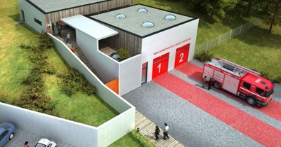 Vizualizace zbrojnice v Pustkovci. Stávající budova je stará 140 let. 