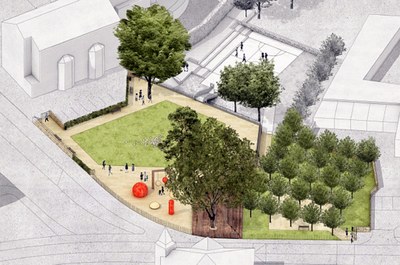 Vizualizace budoucího vzhledu Farské zahrady. 