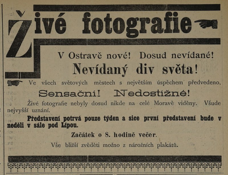 V září můžete navštívit výstavu Archivu města Ostravy s názvem „Historie ostravských kin“