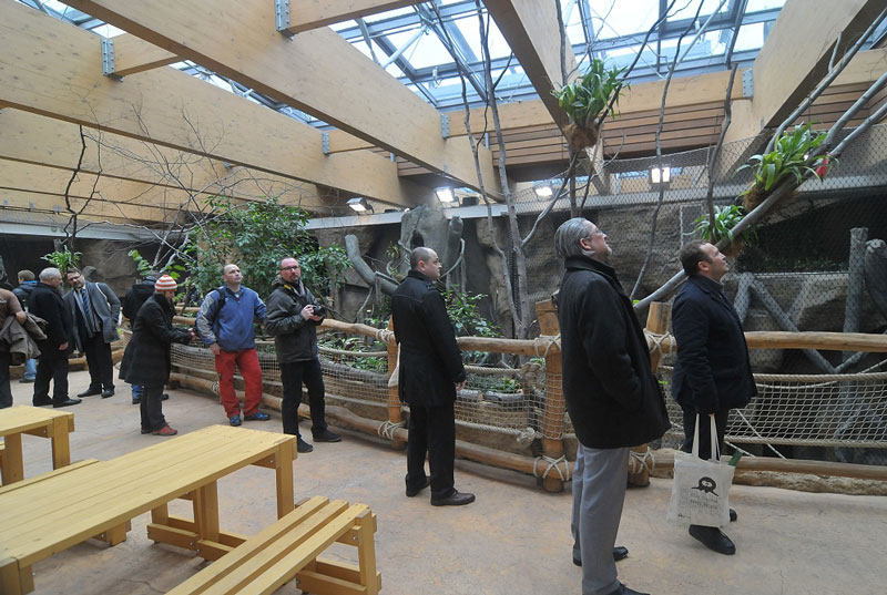 Interiér v patře pavilonu. 