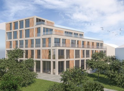 Vizualizace plánované podoby polyfunkčního domu. Autor: Ateliér 2 s. r. o. 