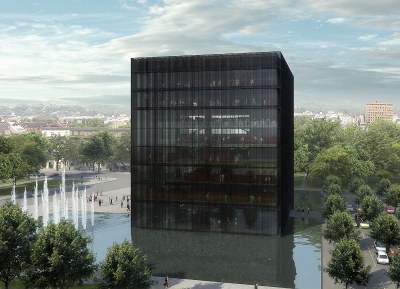 Vizualizace projektu Černé kostky. Exteriér zůstane stejný, změní se jen vnitřní uspořádání. 