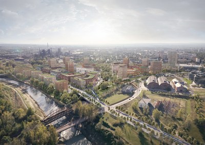 Podoba zamýšlené nové čtvrti Žofinka. Vizualizace: studio ADEPT