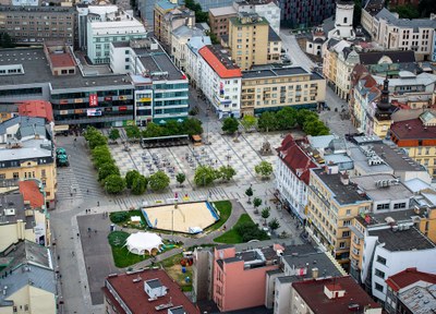 Centrum města na leteckém snímku. Ilustrační foto: Lukáš Kaboň