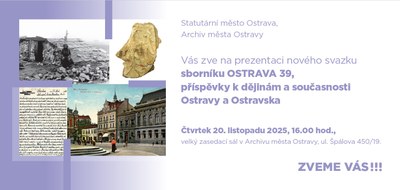 Pozvánka na křest nového dílu sborníku Archivu města Ostravy