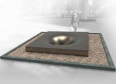 Návrh památníku od Lukáše Dvorského. Vizualizace MMO. 