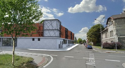 Vizualizace parkovacího domu poblíž městské nemocnice. Autor: MMO