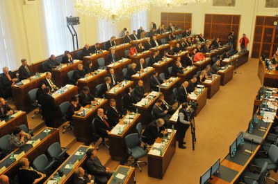 Pohled do jednacího sálu zastupitelstva.  Foto: archiv