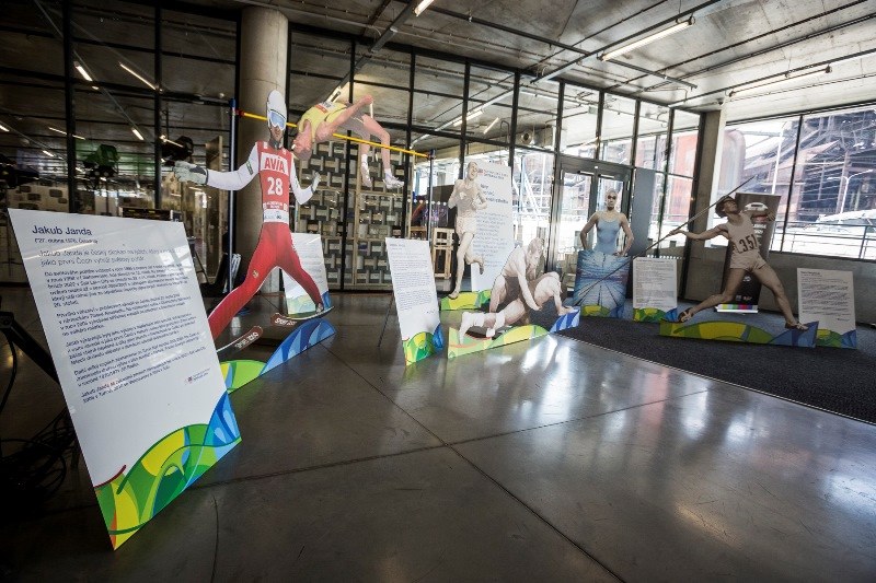 Expozice Síň slávy olympioniků Moravskoslezského kraje.