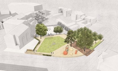 Vizualizace vzhledu revitalizované Farské zahrady. Zdroj: MMO.