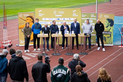 Tisková konference k mezinárodnímu atletickému mítinku Zlatá tretra. Foto: Zlatá tretra Ostrava