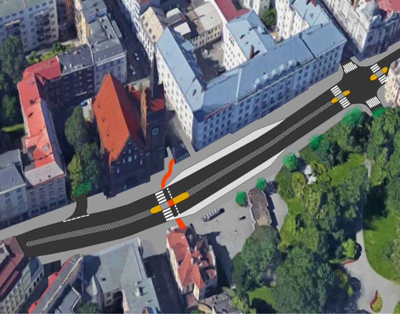 Vizualizace ulice po rekonstrukci
