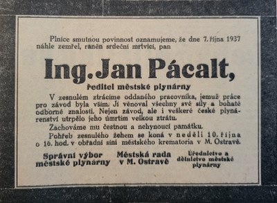 Úmrtní oznámení, Duch času 9. 10. 1937