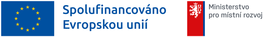 Loga povinné publicity s logy Spolufinancováno EU a Ministerstva pro místní rozvoj v češtině