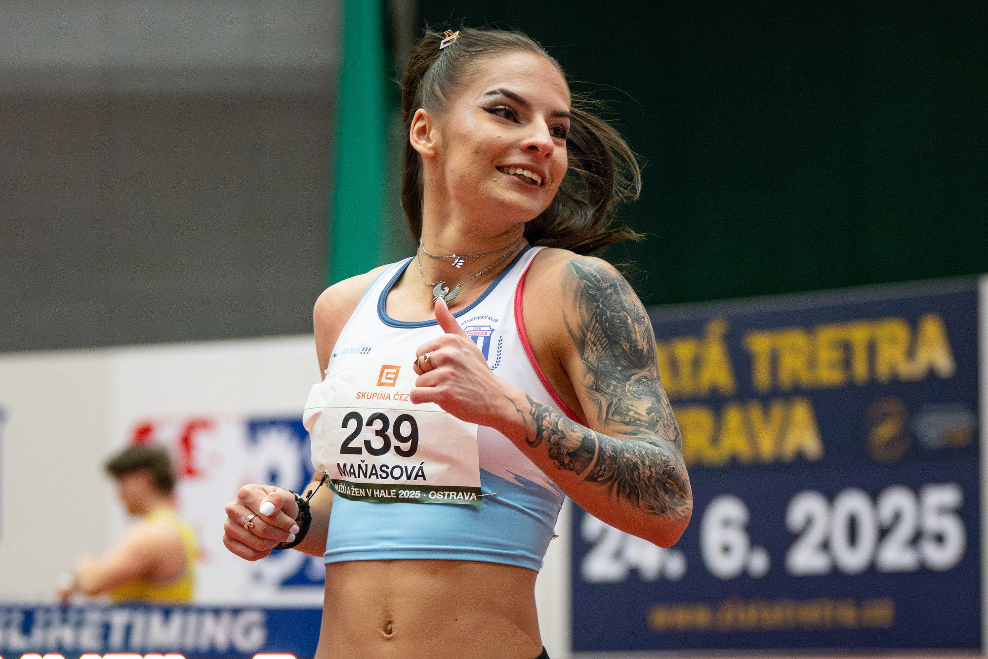 Karolína Maňasová sprinted to her third title in the indoor 60 meters. Photo: Lukáš Kaboň