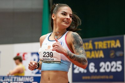 Karolína Maňasová sprinted to her third title in the indoor 60 meters. Photo: Lukáš Kaboň