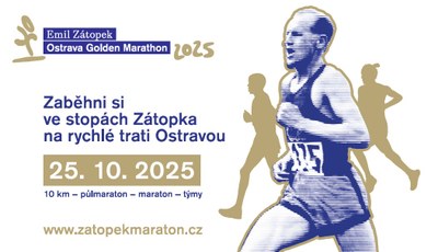 Graphic poster for Emil Zátopek Golden Marathon