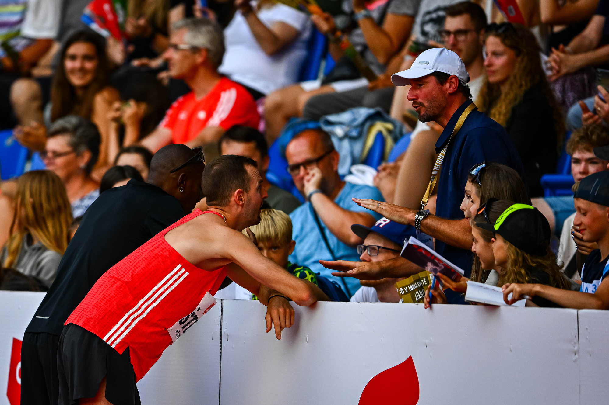 Silver medallist Jakub Štefela even found time for the spectators…