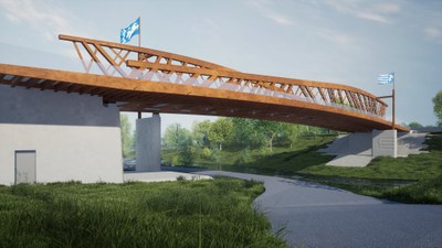 New bridge over the Ostravice River - visualisation made by Roman Koucký’s architectural studio 