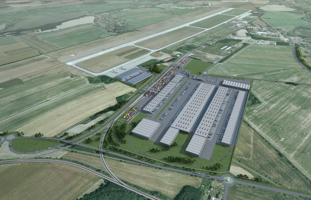 Visualization of the transshipment point at Mošnov airport. City of Ostrava Archives