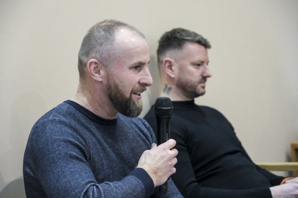 René Bolf and Jan Laštůvka, legends of Baník Ostrava football club