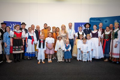 The deputy mayor, Lucie Baránková Vilamová, welcomed the ensemble's representative. Photo: Lukáš Kaboň.