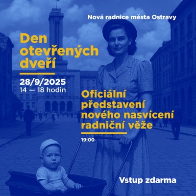 Graphic poster for the open house day at the new town hall